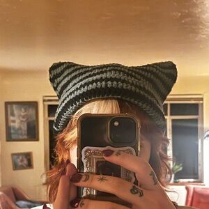 Crocheted cat hat